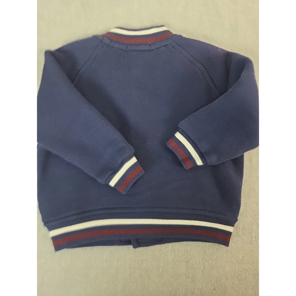 Ralph Lauren Polo Classic Varsity Jacket 9‎ Months Navy Blue Snap Preppy Soft
